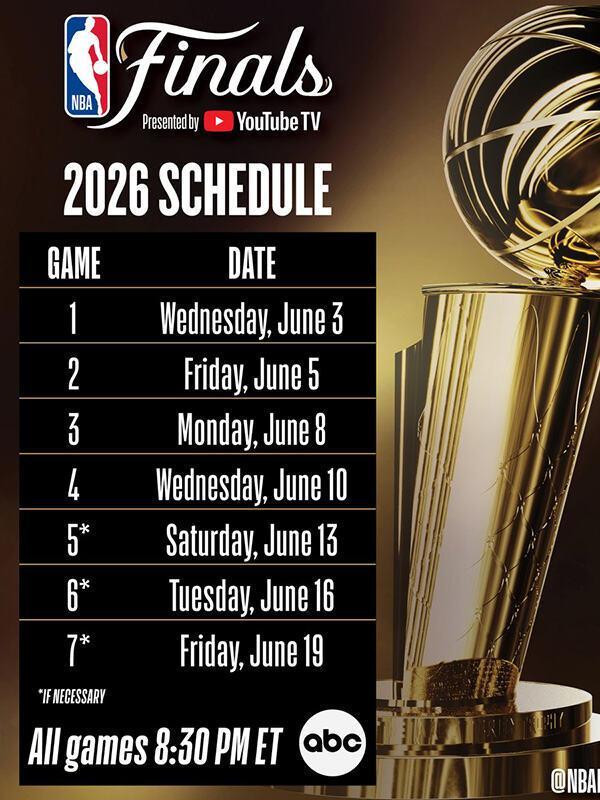 乐鱼体育官方网站-NBA官方公布本赛季总决赛日程安排：6月4日G1正式开战